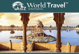 A to Z World Travel Logo and picture of a temple