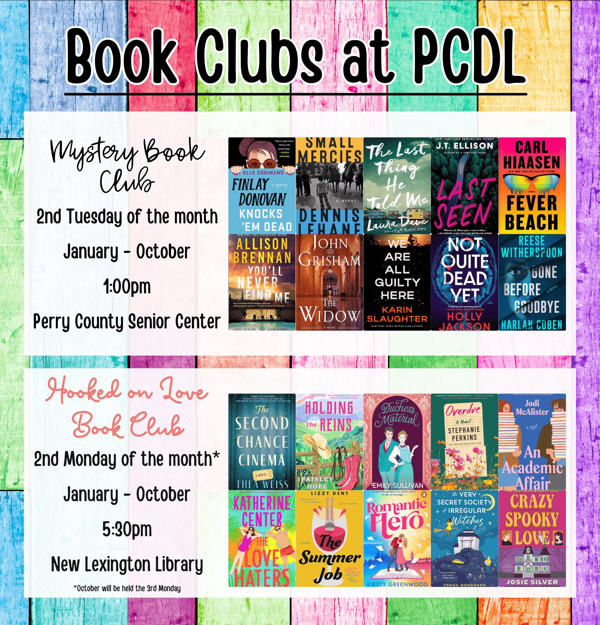 full list of titles for PCDL book clubs in 2026