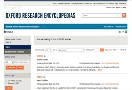 Oxford Research Encyclopedias screenshot