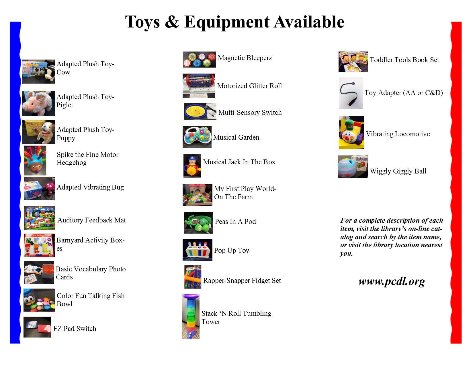 adaptive toy listing